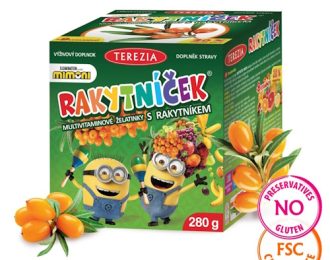 RAKITNIČEK MINIONI – multivitaminski želeji z rakitovcem in 9 vitamini, 70 kosov