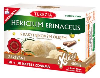 Resasti bradovec (Hericium erinaceus) z oljem rakitovca