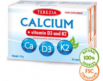 Kalcij iz morskih alg z dodanima vitaminoma D3 in K2